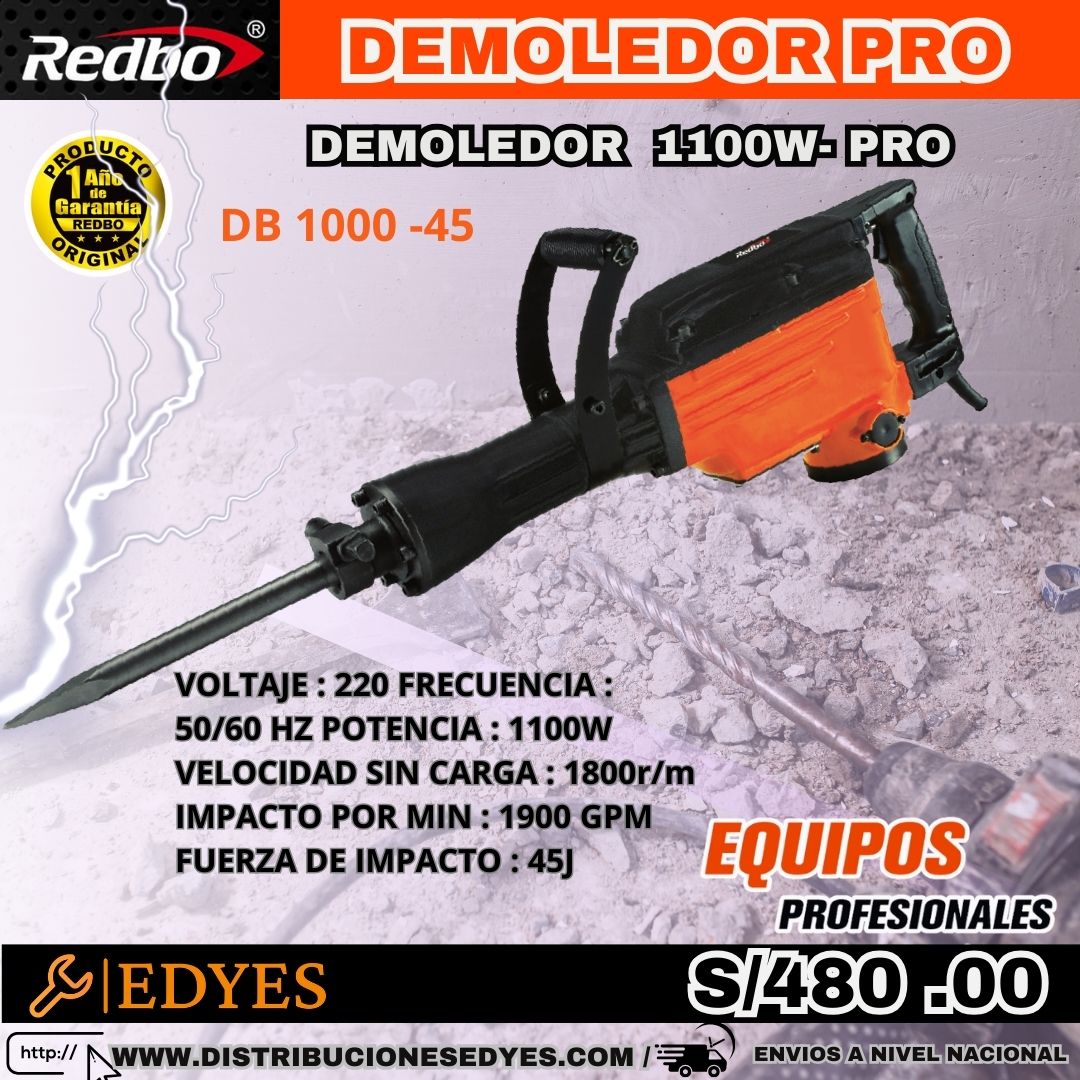 DEMOLEDOR 1100W PRO-REDBO