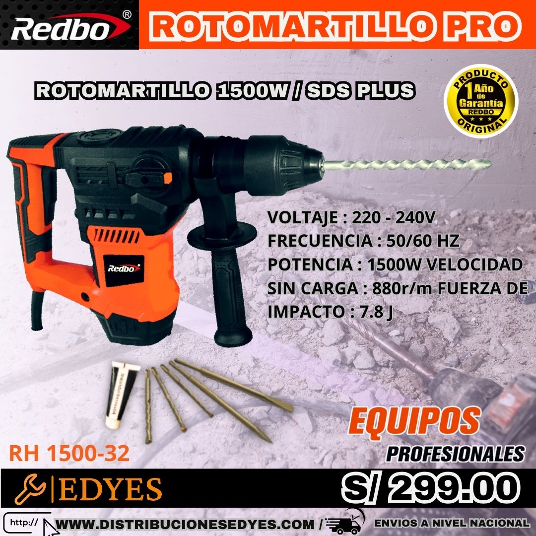 ROTOMARTILLO 1500W REDBO PRO
