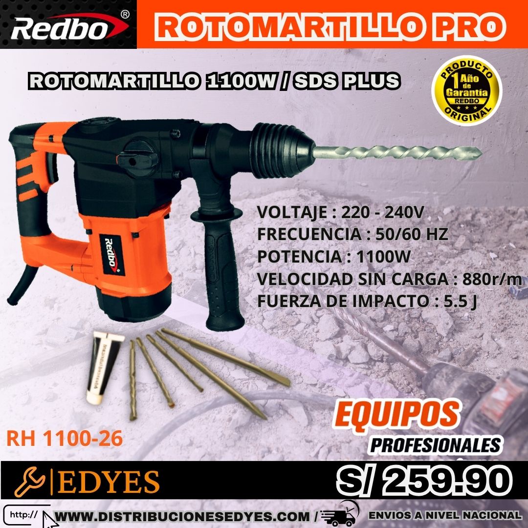 ROTOMARTILLO 1100W REDBO PRO