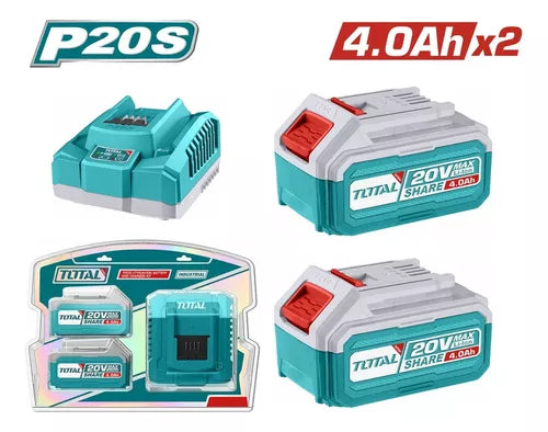 COMBO BATERIA 2 X 4.0AH LI-ION + CARGADOR 20V P20S INDUSTRIAL TFBCPK1424