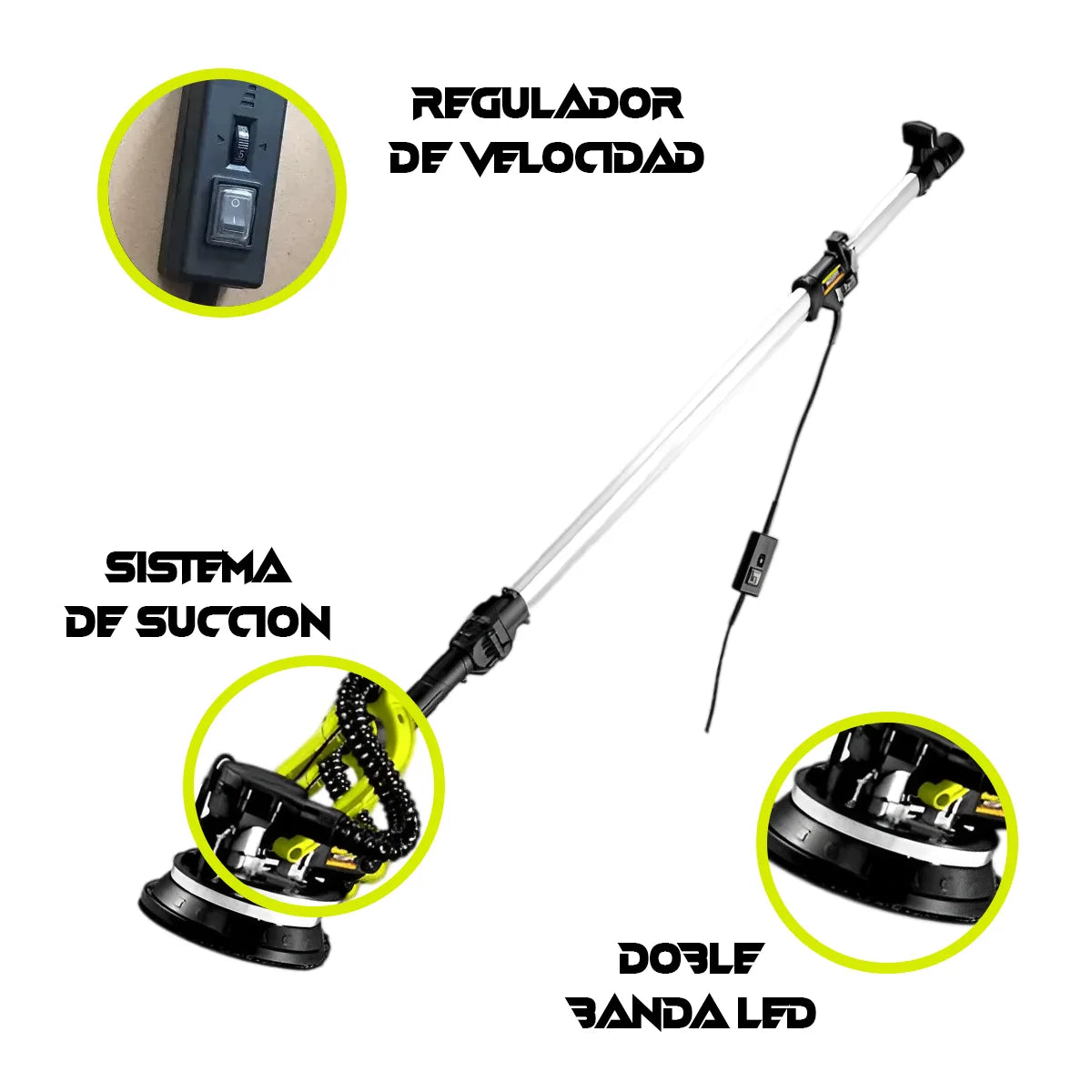 Lijadora Telescópica de Pared y Techo 1400W XCORT XSF02-225L