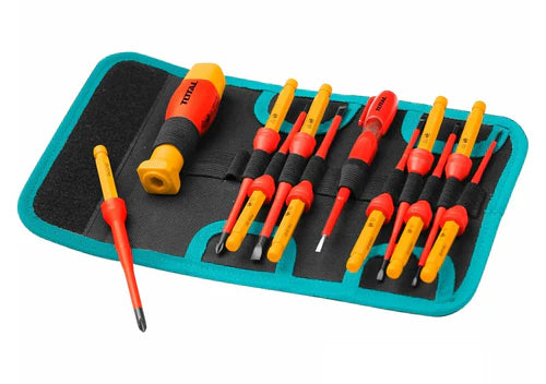 Set Destornilladores Aislados Intercambiables Para Eléctrico 12Pz 1000V -THKISD1201