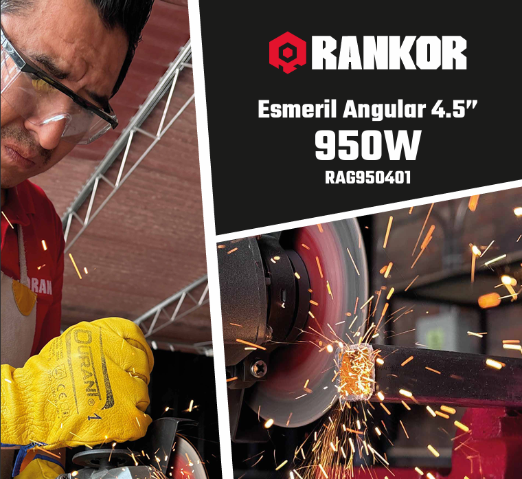 Esmeril Angular INDUSTRIAL 4.5”  950W RANKOR  RAG950401