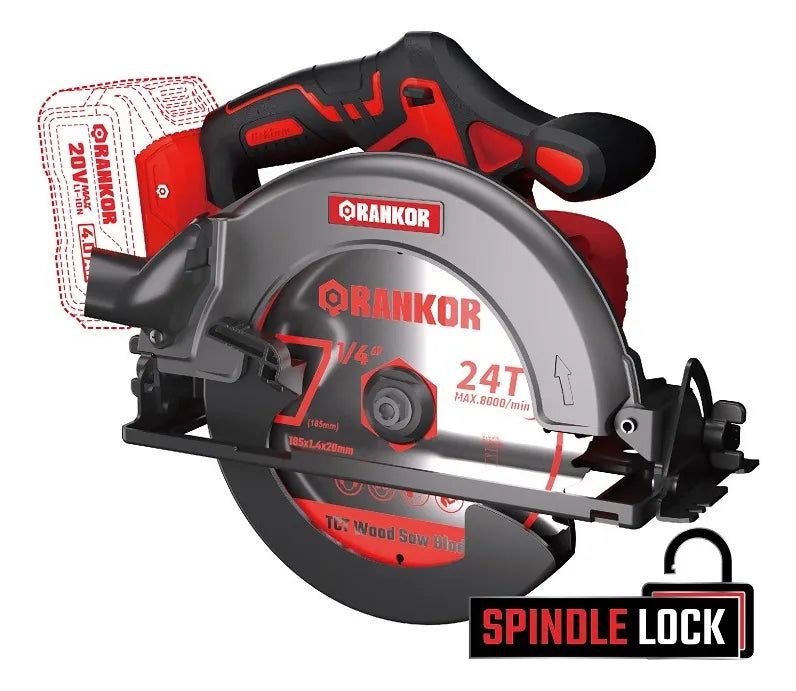 Sierra Circular 7 1/4 /20v/2 Baterias 4ah/RANKOR