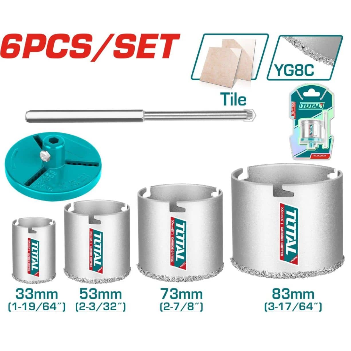 SET DE SIERRAS CIRCULARES TOTAL 6PCS - TAC44061