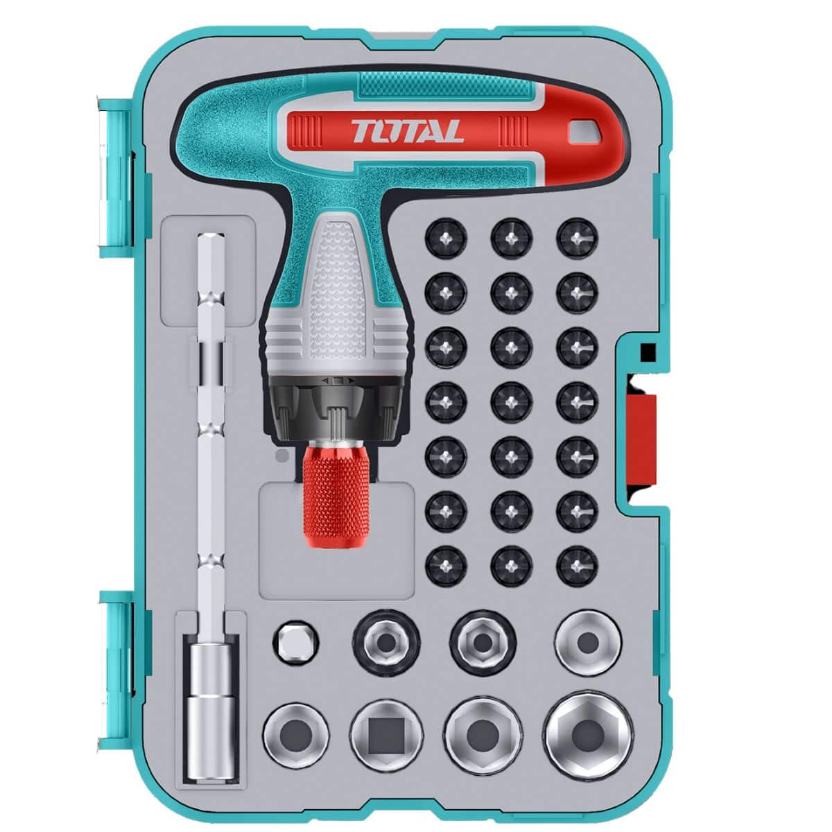 ATORNILLADOR RATCHET + PUNTAS 31PIEZAS MAGNETICO CRV ESTUCHE - TACSD30316