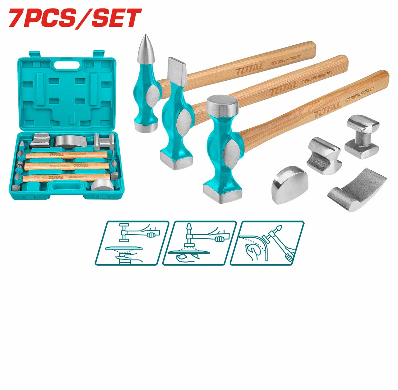 SET DE MARTILLOS P/CARROCERIA Y GUARDABARROS 7PCS - TBAFO712
