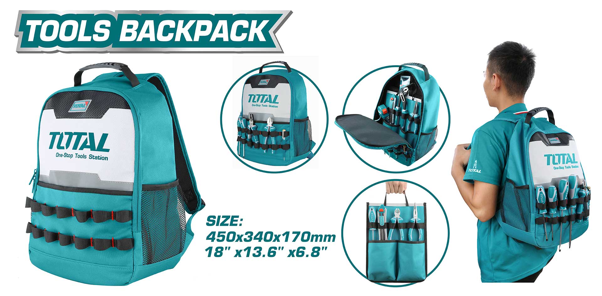 MOCHILA PORTA HERRAMIENTAS TOTAL THBP0201