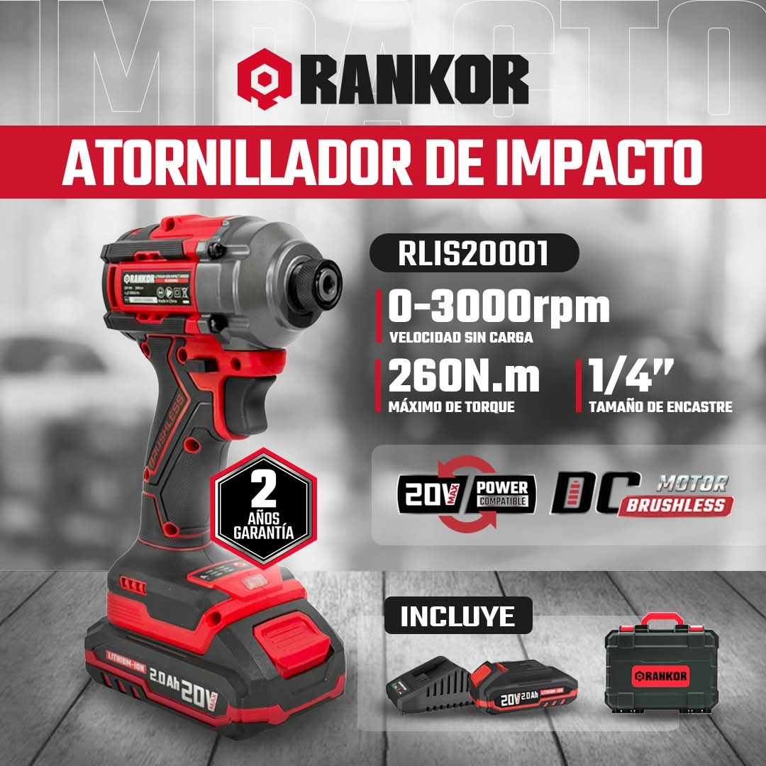 Atornillador de impacto 20V  Brushless RANKOR / RLIS20001