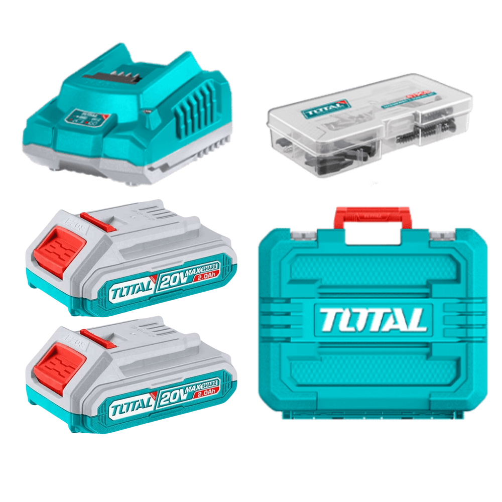 Taladro atornillador chuck metálico 60 Nm 20v Total TDLI20602