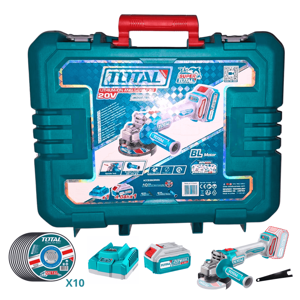 Amoladora 20v Incluye Bateria 4Ah y Cargador Total TAGLI211541